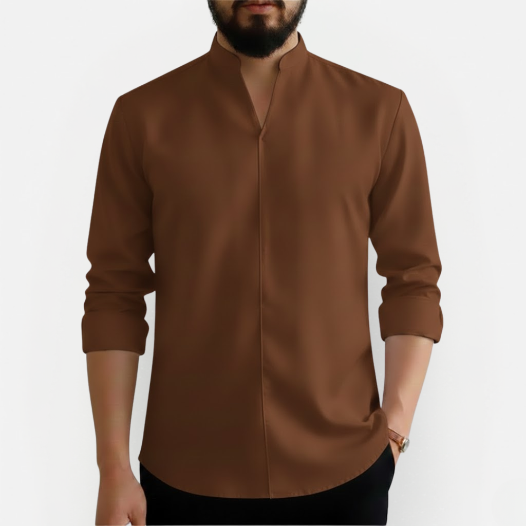 Męska stylowa koszula z dekoltem V