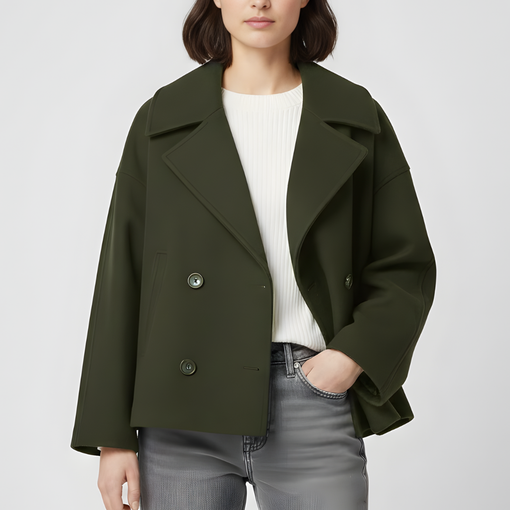 Women's Classic Short Double-Breasted Blazer