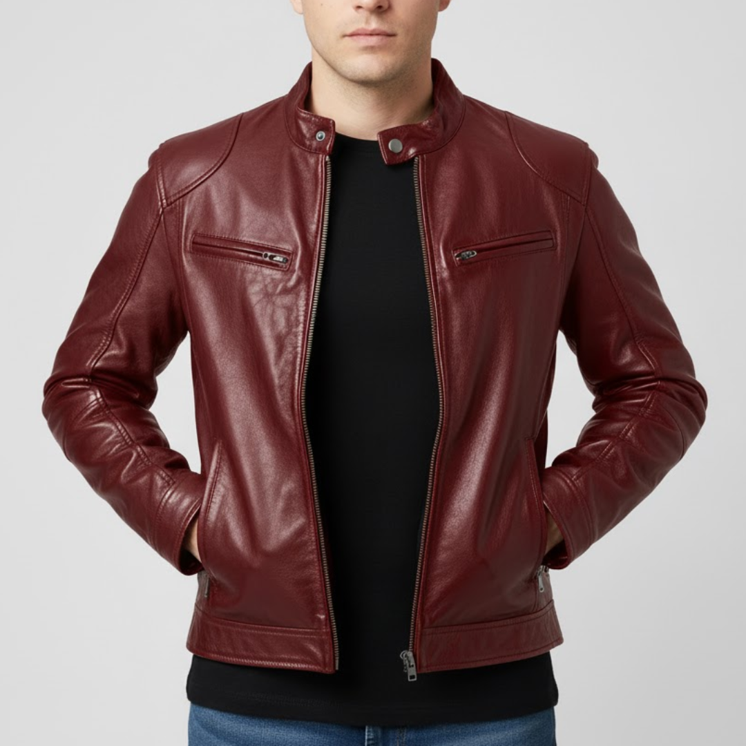 Stylowa skórzana kurtka męska