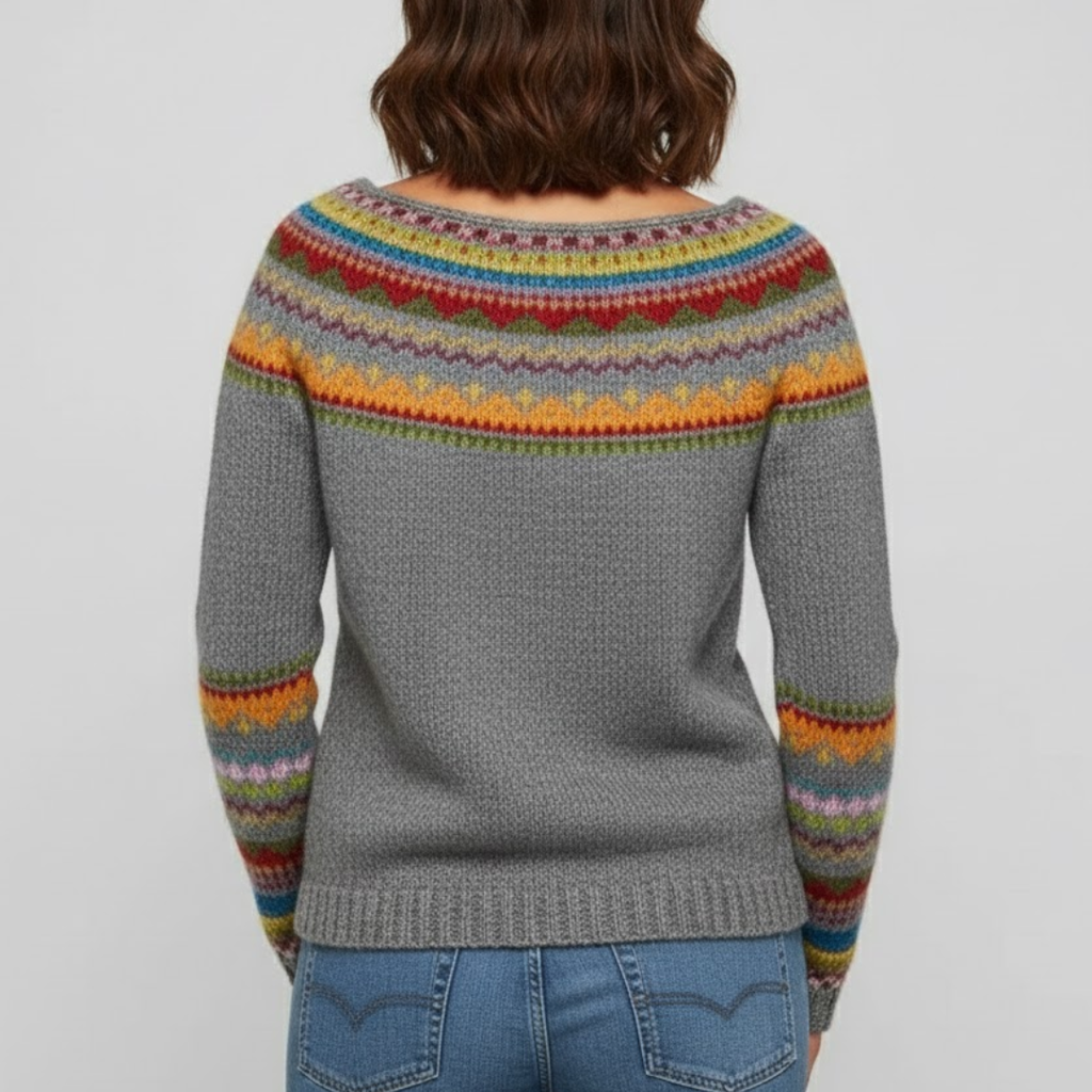 Damski Vintage Sweter Dzianinowy