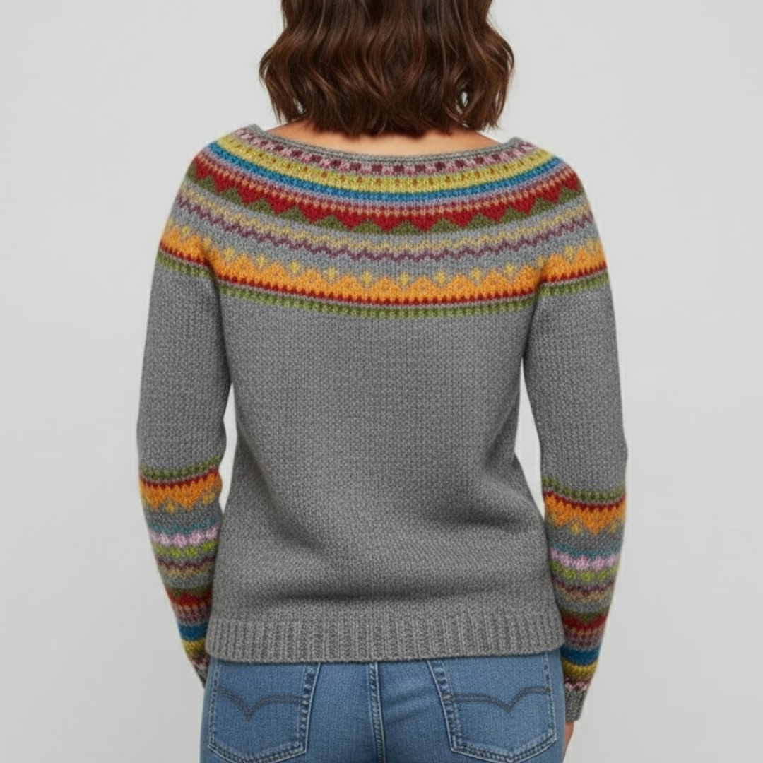 Damski Vintage Sweter Dzianinowy