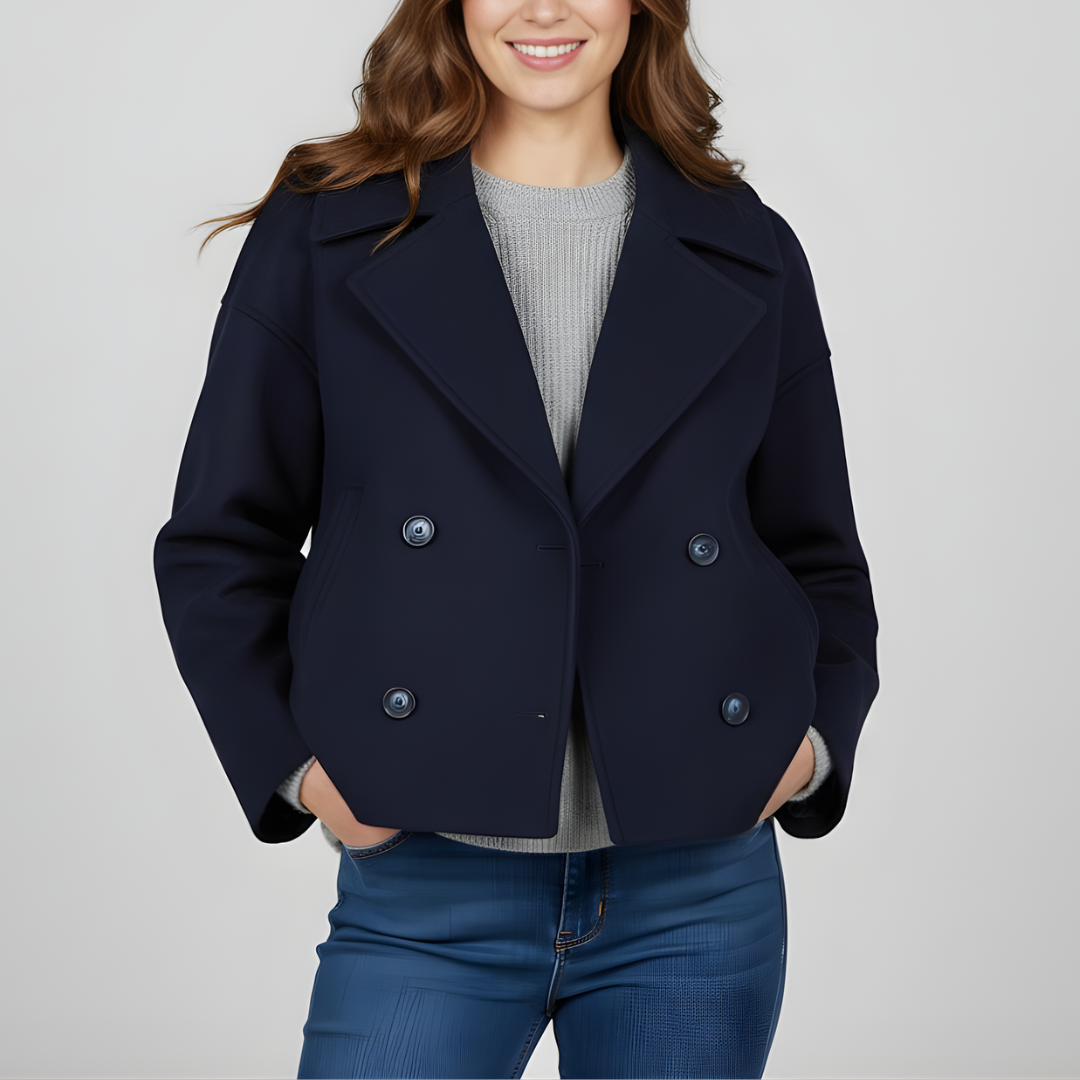 Damska Elegancka Dwurzędowa Kurtka