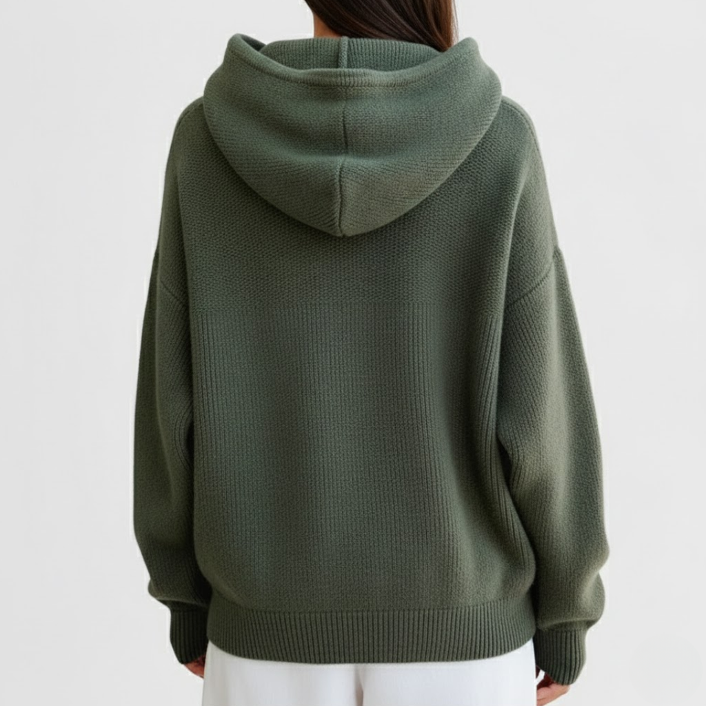 Damski Przytulny Sweter z Kapturem