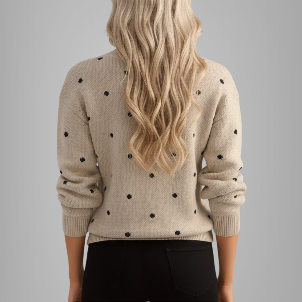 Damski elegancki sweter w groszki