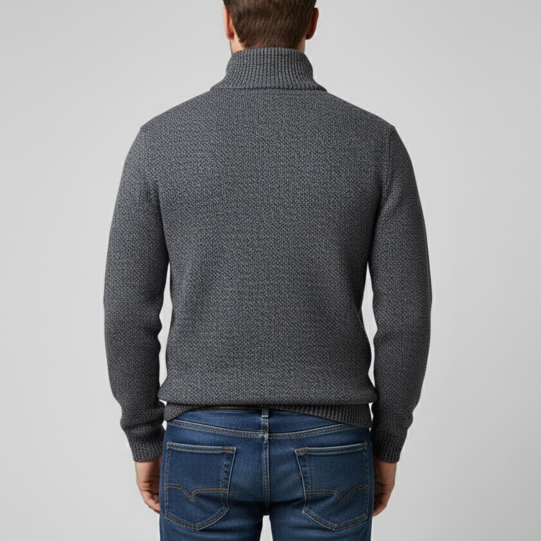 Męski Sweter Dzianinowy z Zamkiem