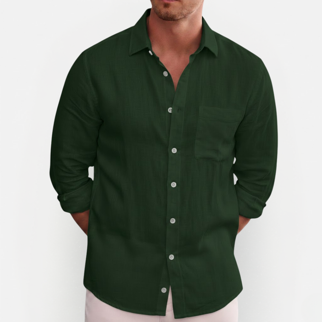 Męska klasyczna koszula z długim rękawem i guzikami