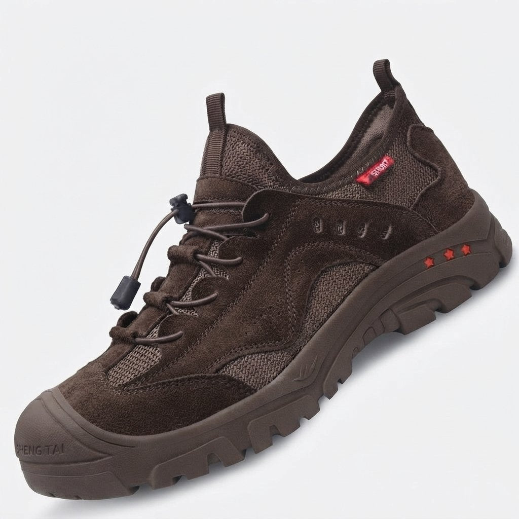 Buty robocze ze stalowym noskiem, oddychające, antypoślizgowe — Khaki-2