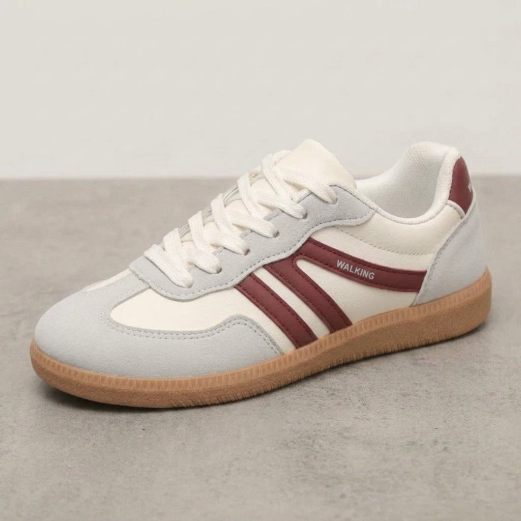 Sneakersy damskie low-top na sznurówki, wiele kolorów — Czerwony