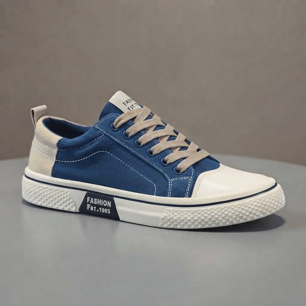 Trampki canvas męskie oddychające, rozmiary EU 38–46 — Niebieski