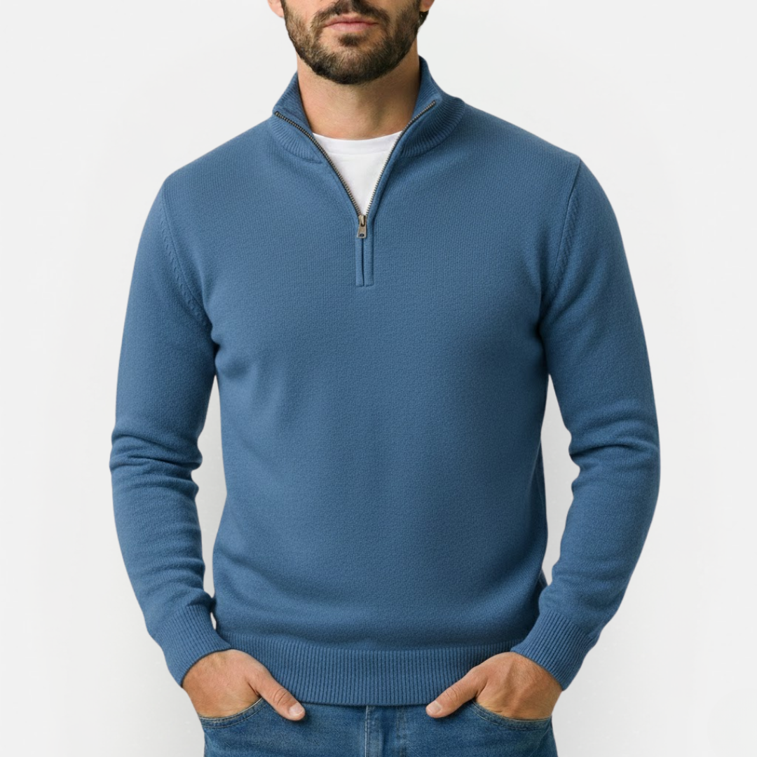 Men's Elegant Quarter-Zip Sweater