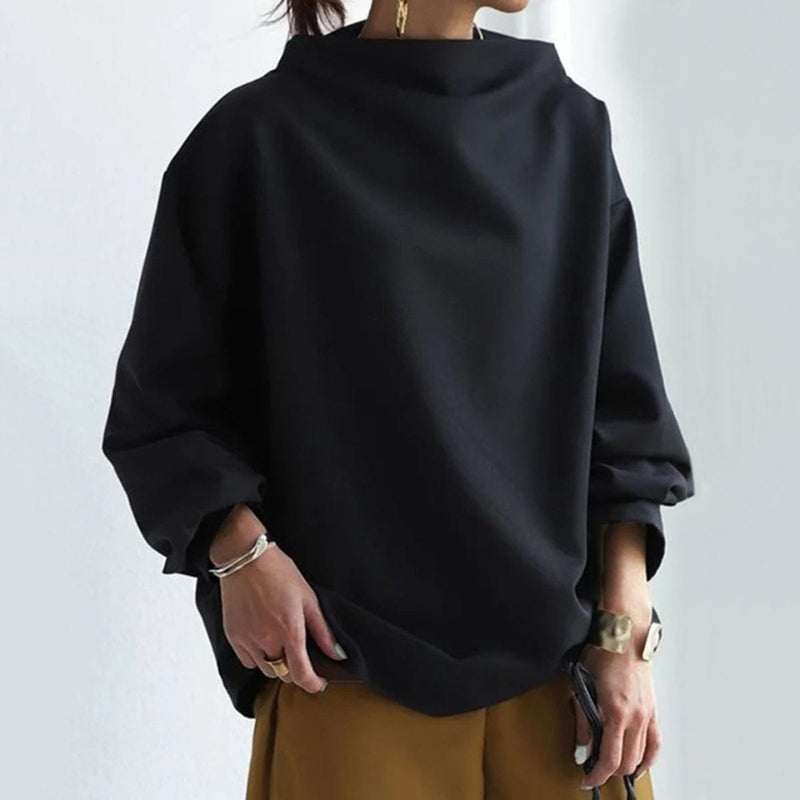 Nina – Damski Sweter Oversized Casual z Długim Rękawem i Golfem