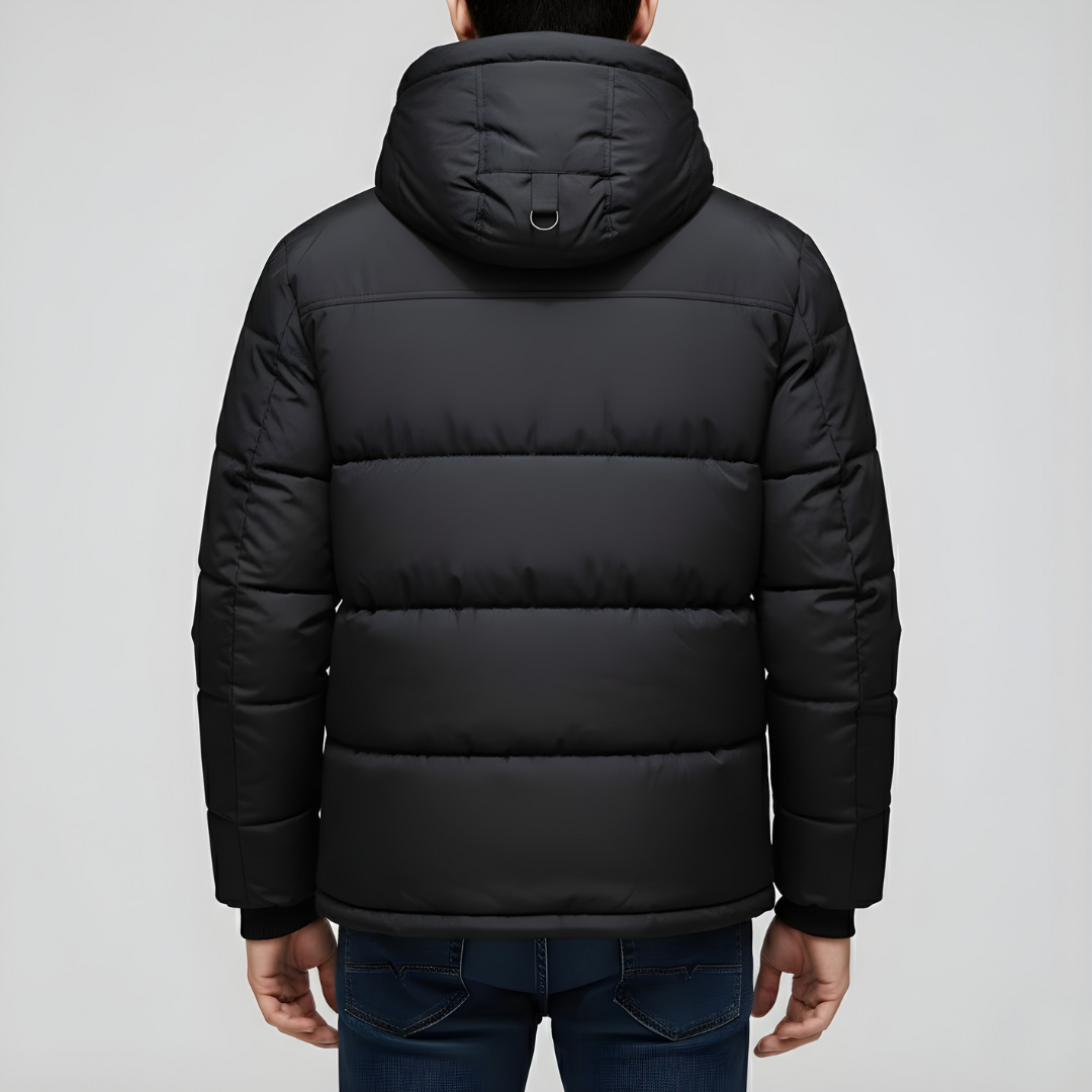 Męska wiatroodporna kurtka zimowa z kapturem