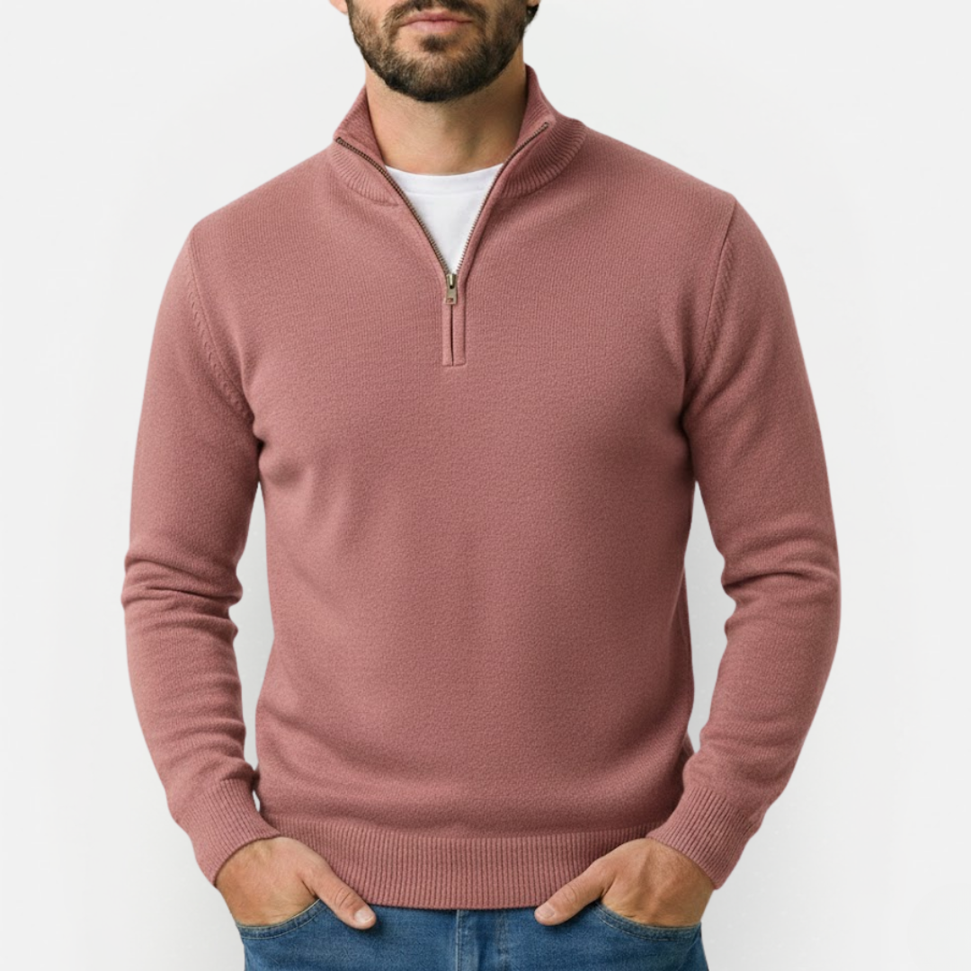 Men's Elegant Quarter-Zip Sweater