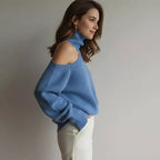 Otylia – Damski Sweter z Długim Rękawem z Golfem Elegancki i Żebrowany