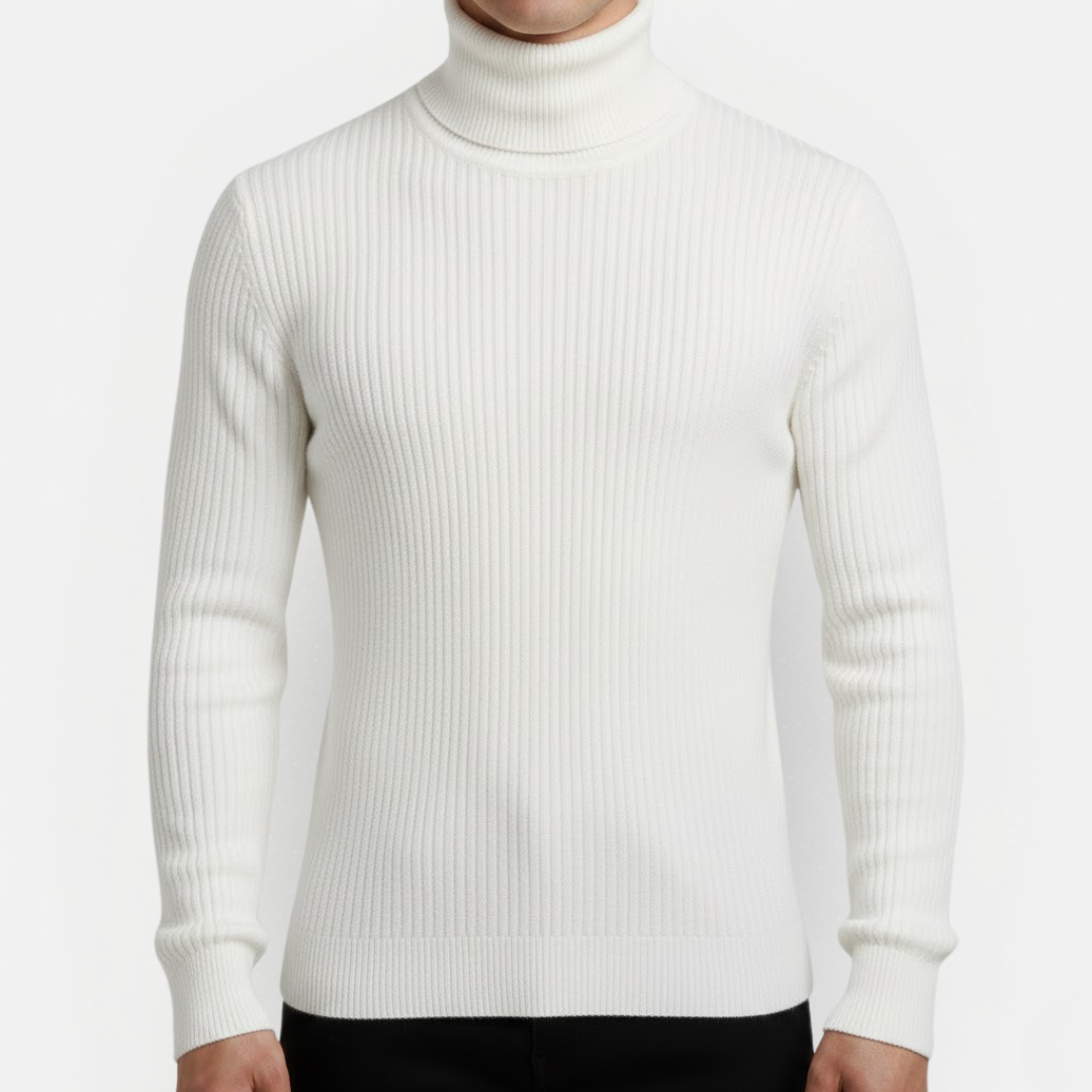 Męski luksusowy sweter z golfem