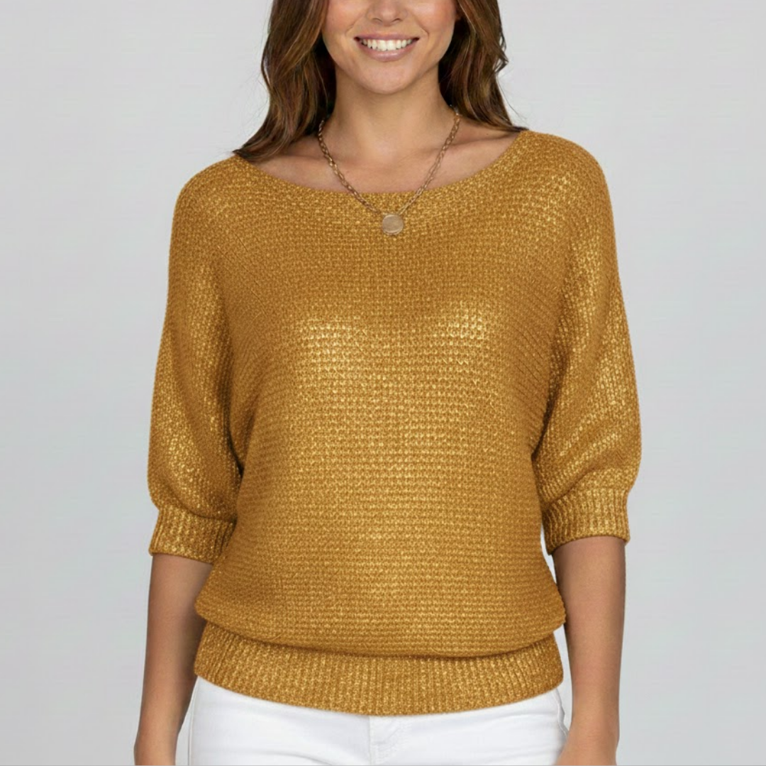 Damski wygodny sweter z dekoltem scoop