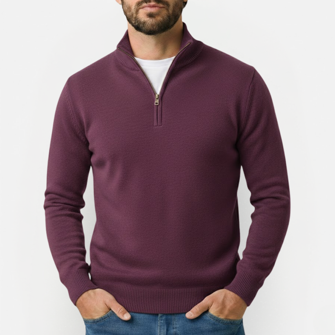 Men's Elegant Quarter-Zip Sweater