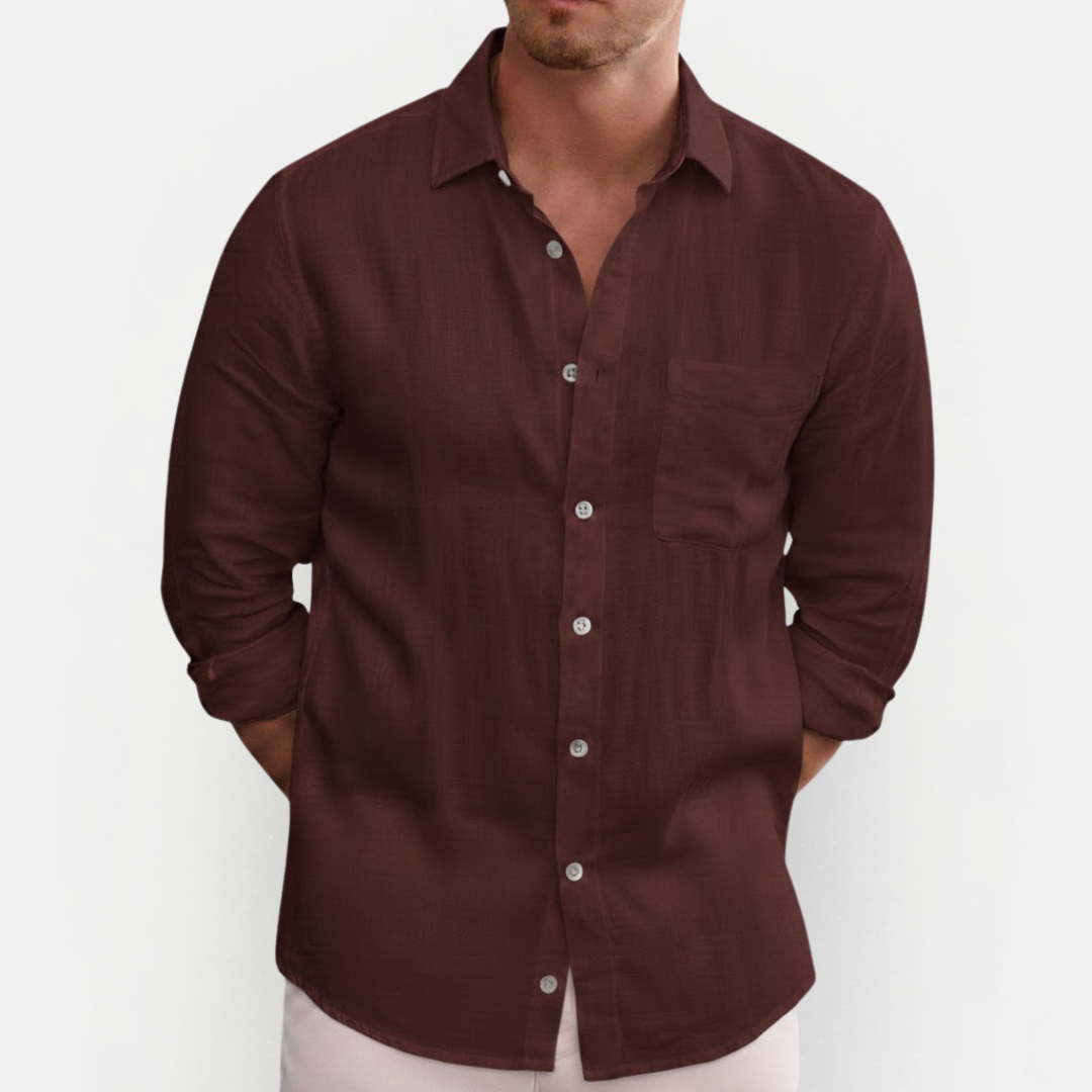 Męska klasyczna koszula z długim rękawem i guzikami
