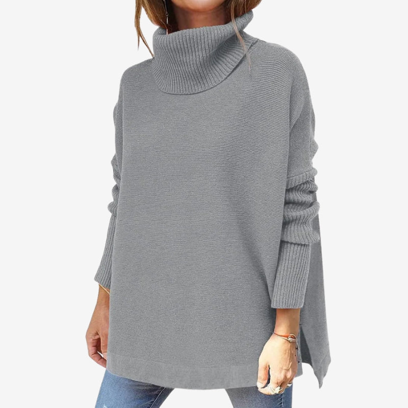 Ada – Damski Sweter Casual z Długim Rękawem Golfem i Luźnym Fitem