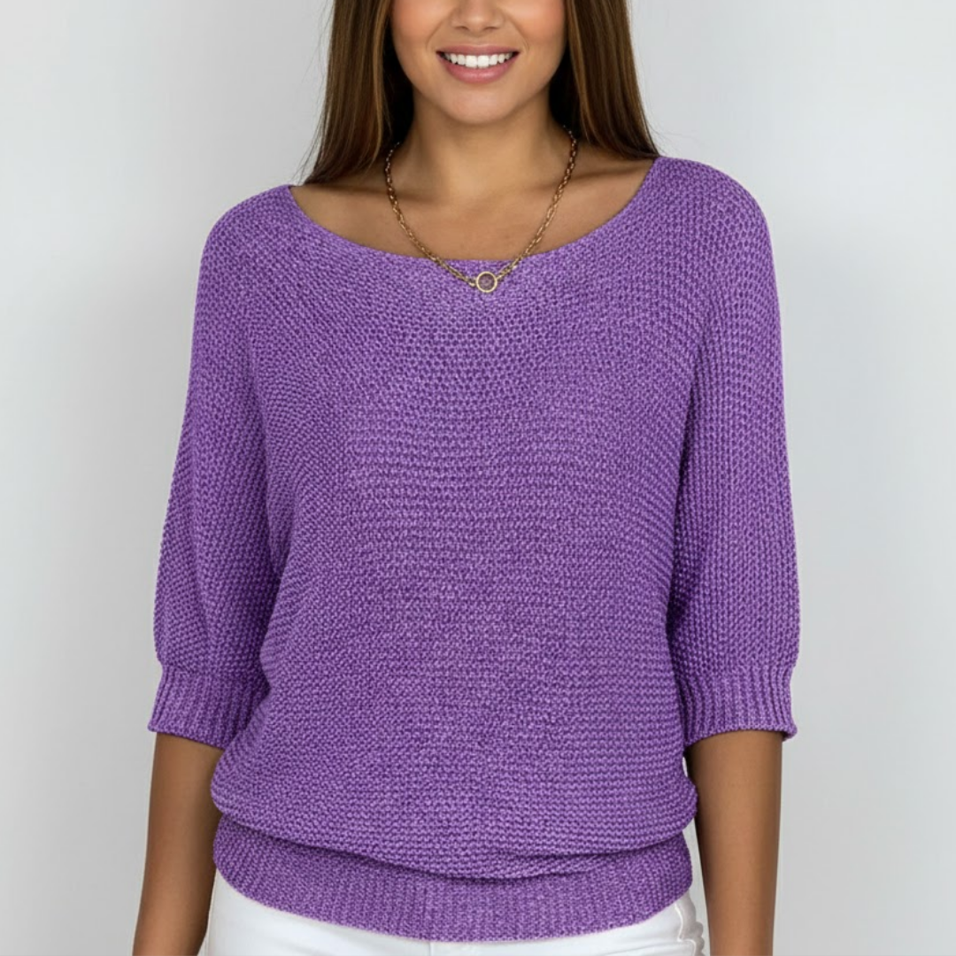 Damski wygodny sweter z dekoltem scoop