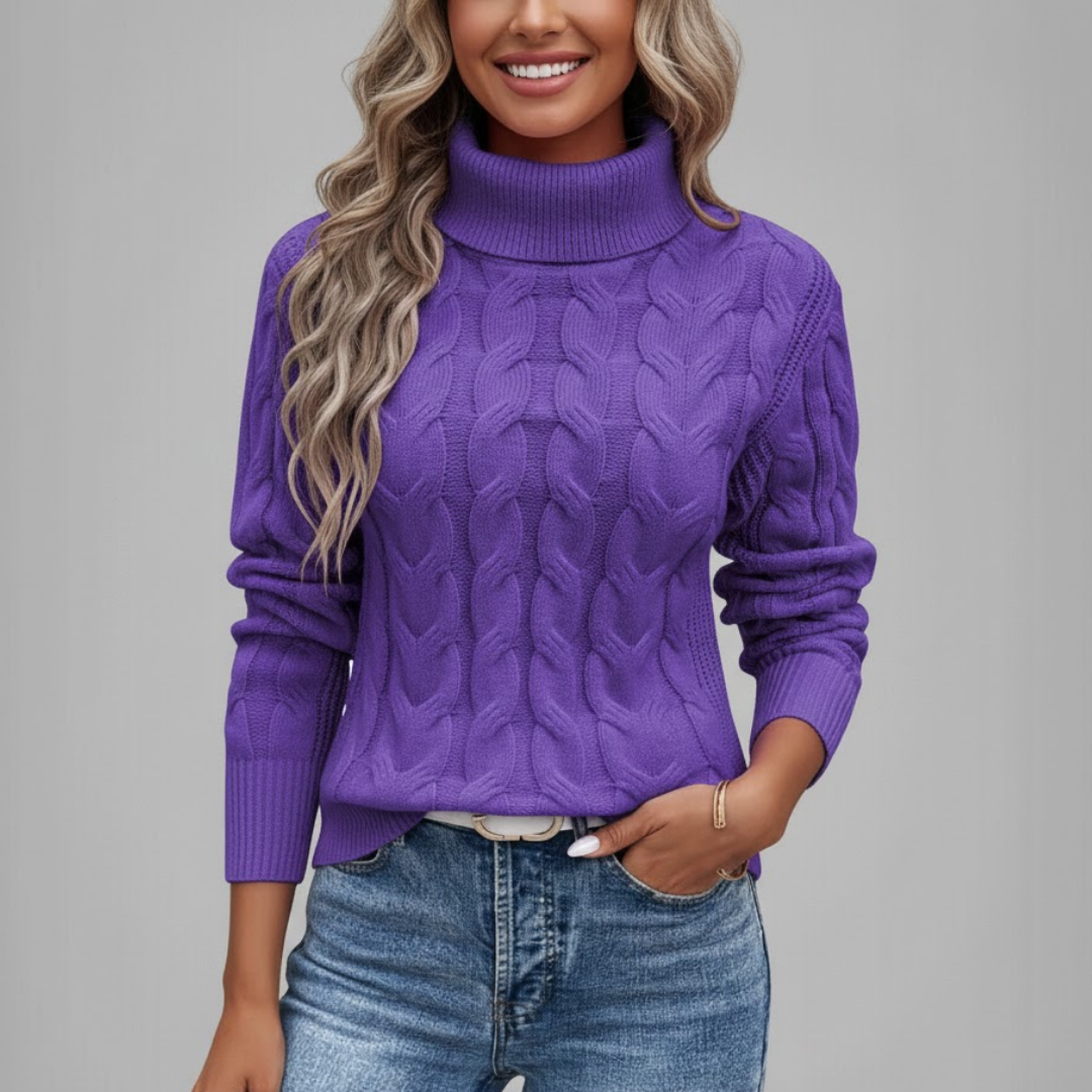 Damski wygodny sweter z golfem