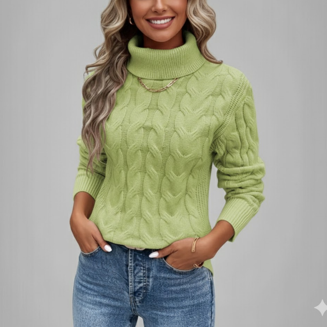 Damski wygodny sweter z golfem