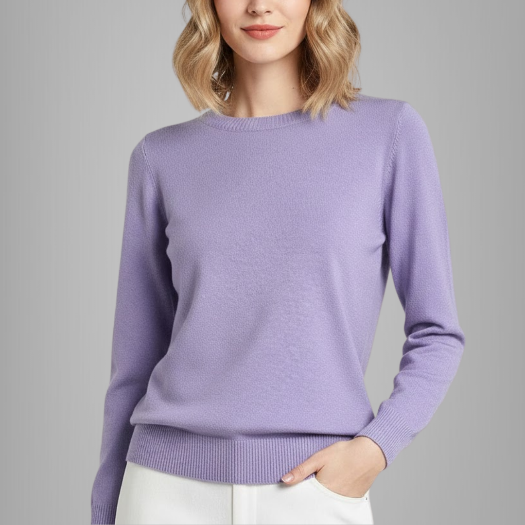 Damski uniwersalny sweter z klasycznym dekoltem