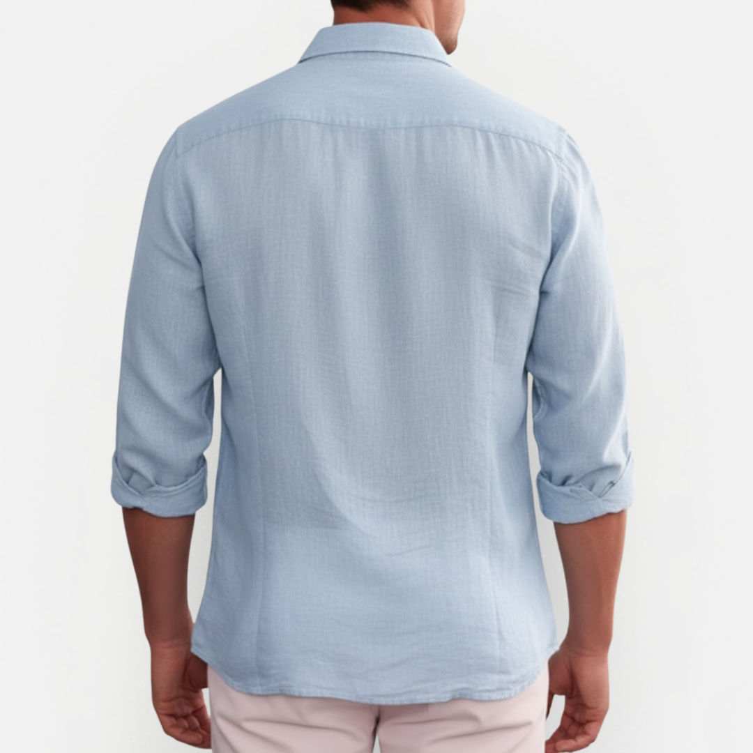 Męska klasyczna koszula z długim rękawem i guzikami