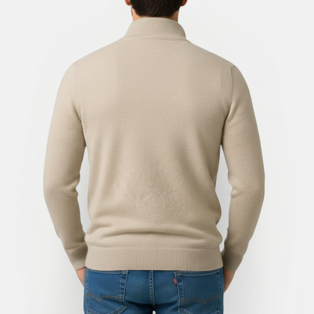 Men's Elegant Quarter-Zip Sweater