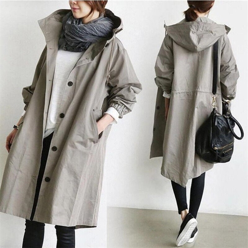 Marielle - Women's Mid-Length Casual Hooded Jacket