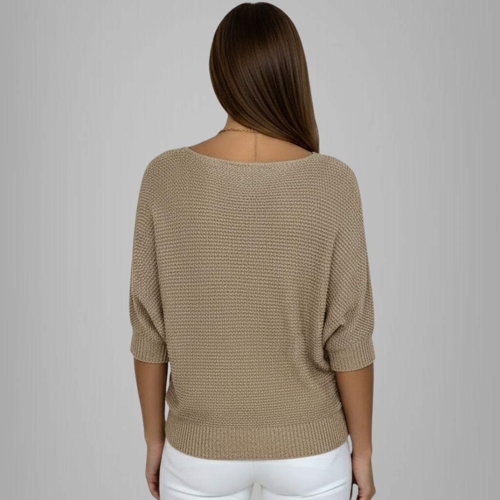 Damski wygodny sweter z dekoltem scoop