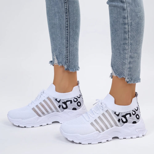 Białe Sneakersy Damskie Na Platformie - Codzienne Spacery 