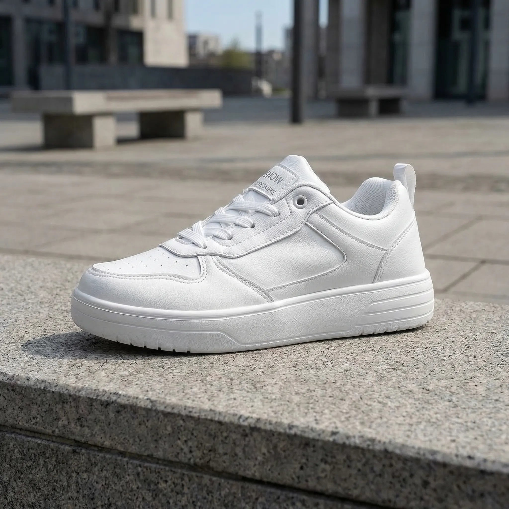 Białe Sneakersy Na Platformie Dla Kobiet - Codzienny Miejski Styl 