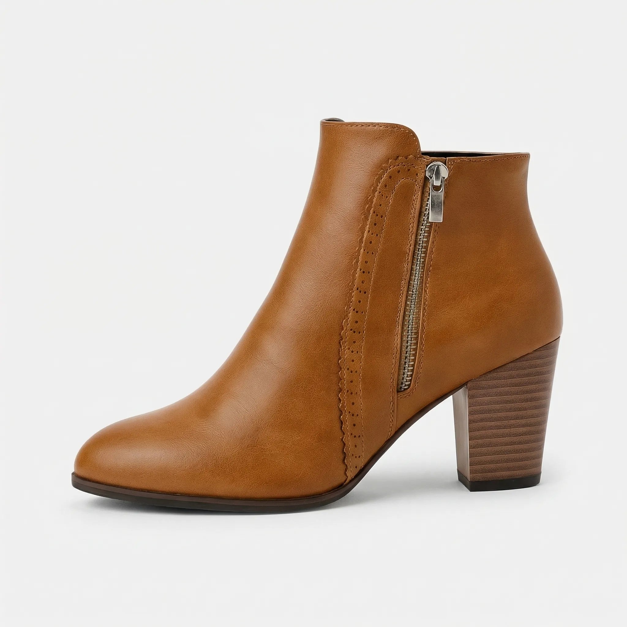 Botki Damskie Na Słupku Z Zamkiem - Stylizacje Do Pracy 