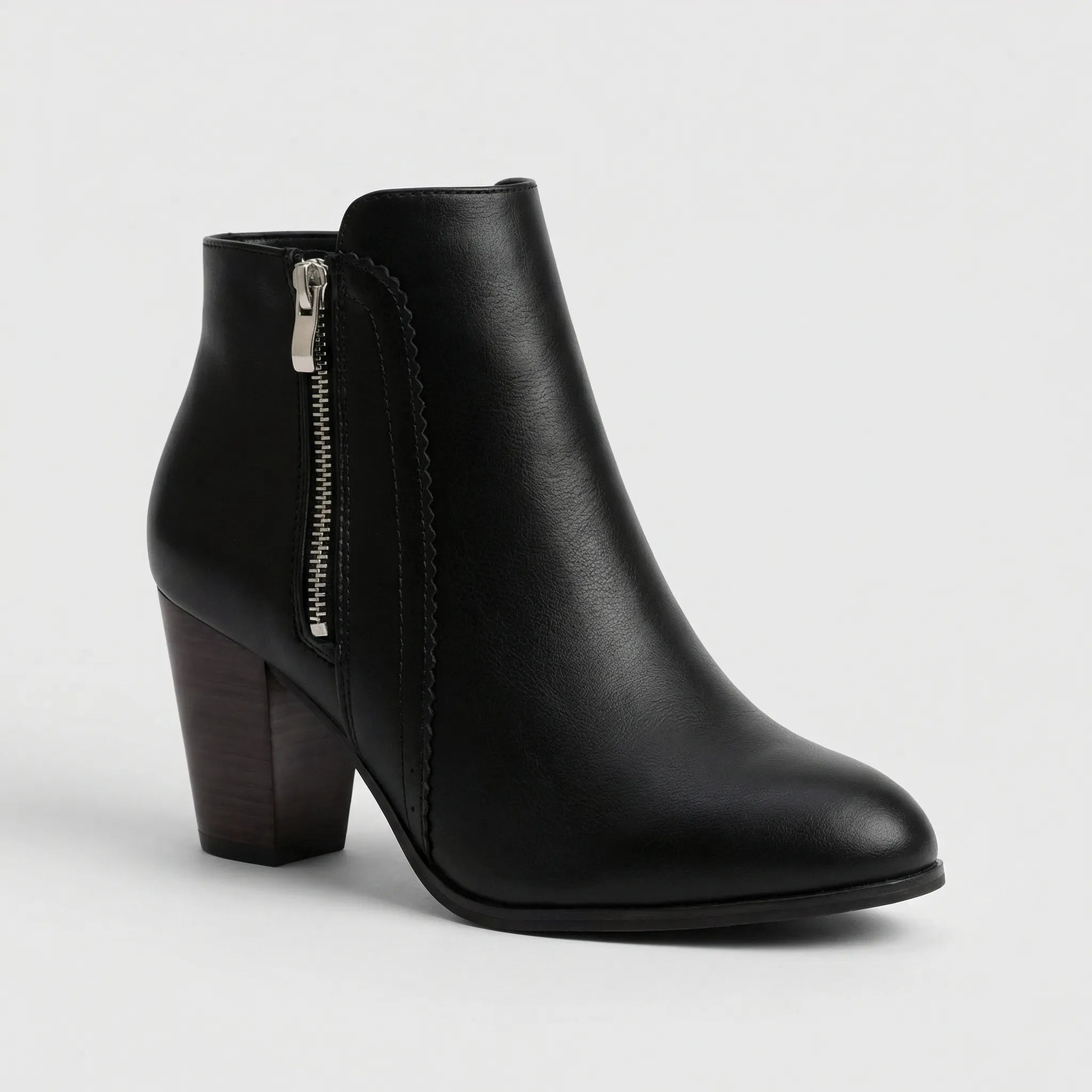 Botki Damskie Na Słupku Z Zamkiem - Stylizacje Do Pracy 