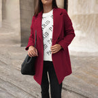 Zofia – Klasyczny Damski Wełniany Płaszcz Elegancki z Długim Rękawem