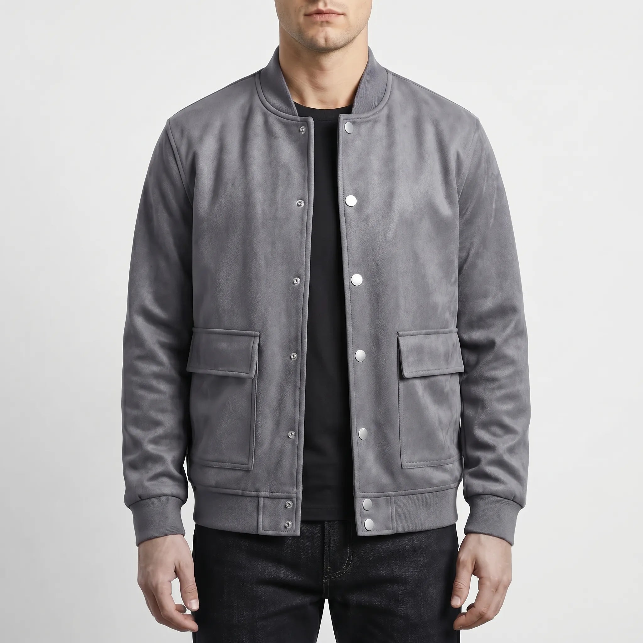 Casualowa Kurtka Bomber Z Zatrzaskami - Codzienny Casualowy Styl 