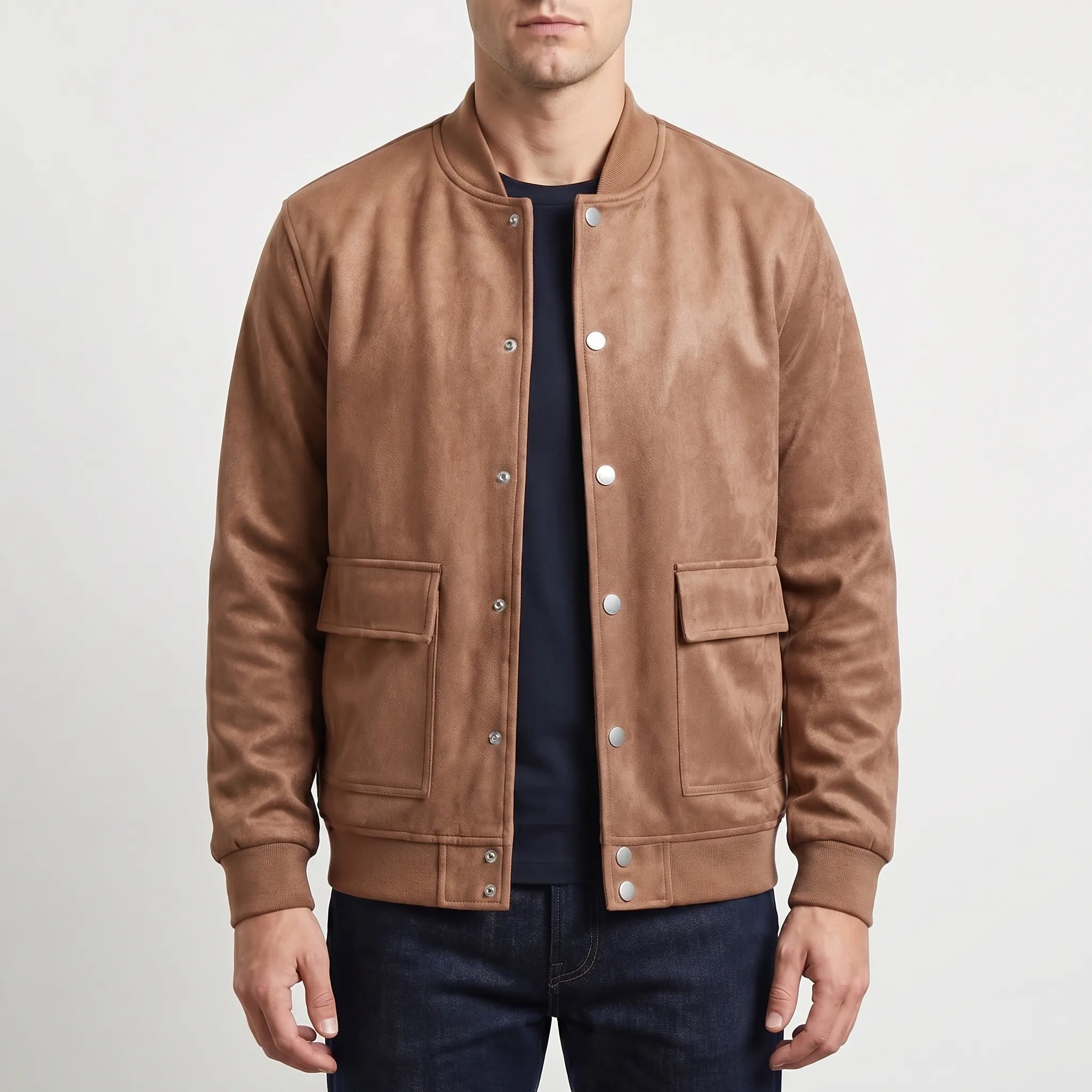 Casualowa Kurtka Bomber Z Zatrzaskami - Codzienny Casualowy Styl 