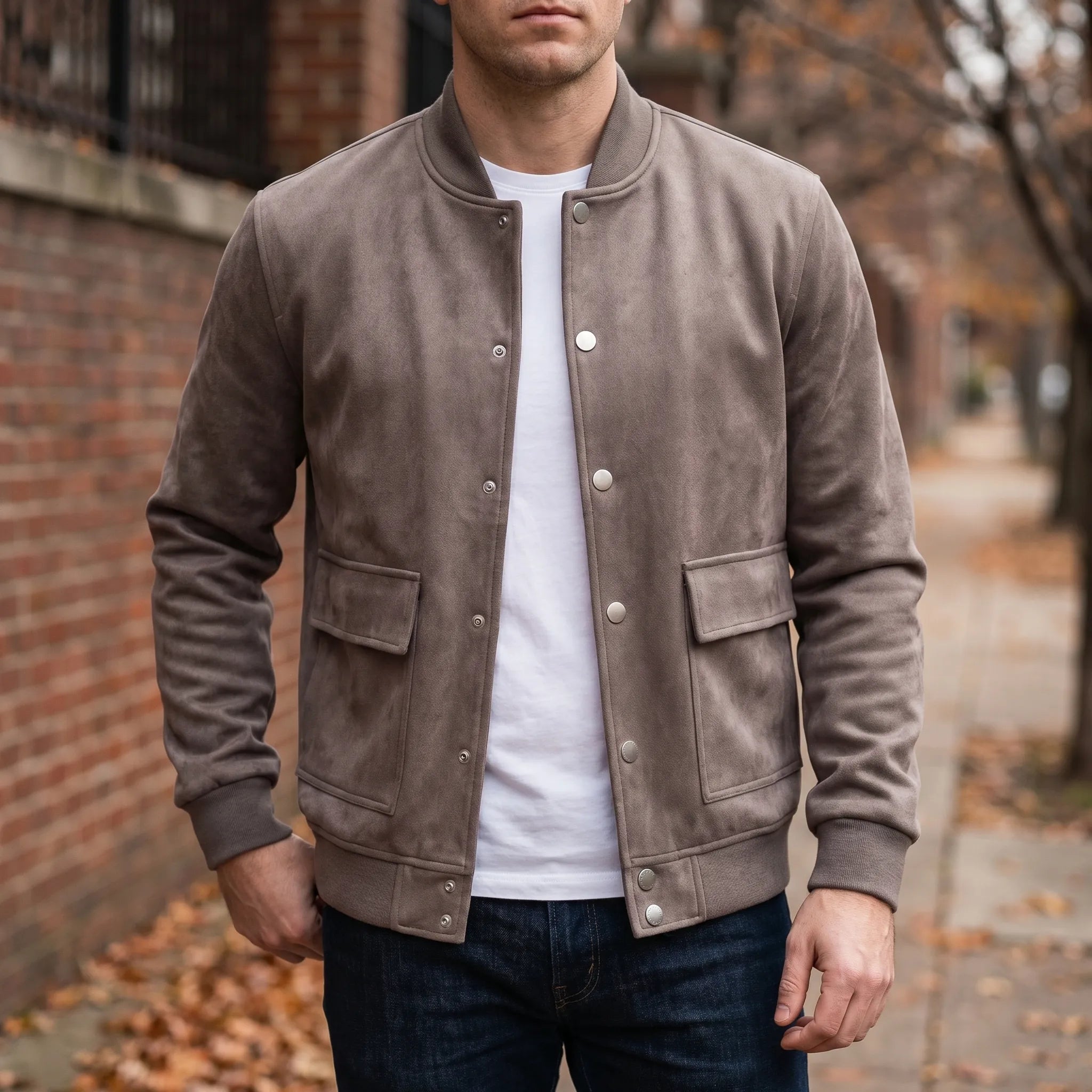 Casualowa Kurtka Bomber Z Zatrzaskami - Codzienny Casualowy Styl 