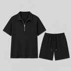 Milo – Męski Letni Zestaw Polo z Zamkiem i Krótkie Spodenki Casual