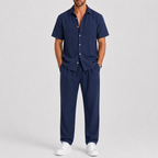 Bernard – Męski Letni Zestaw z Koszulą i Szerokimi Spodniami Casual