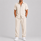 Bernard – Męski Letni Zestaw z Koszulą i Szerokimi Spodniami Casual