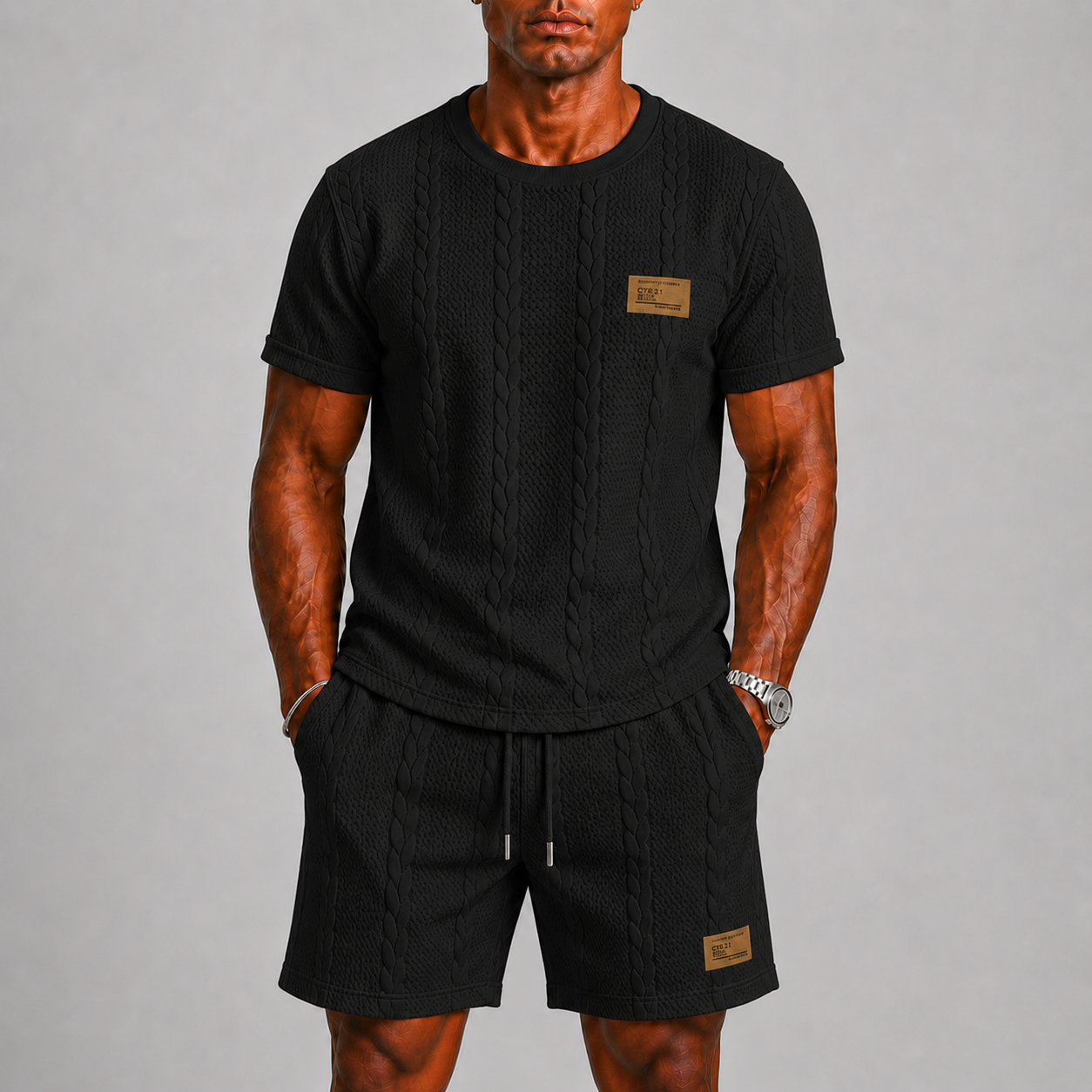 Max – Męski Letni Zestaw z T-Shirtem i Krótkimi Spodniami Casual
