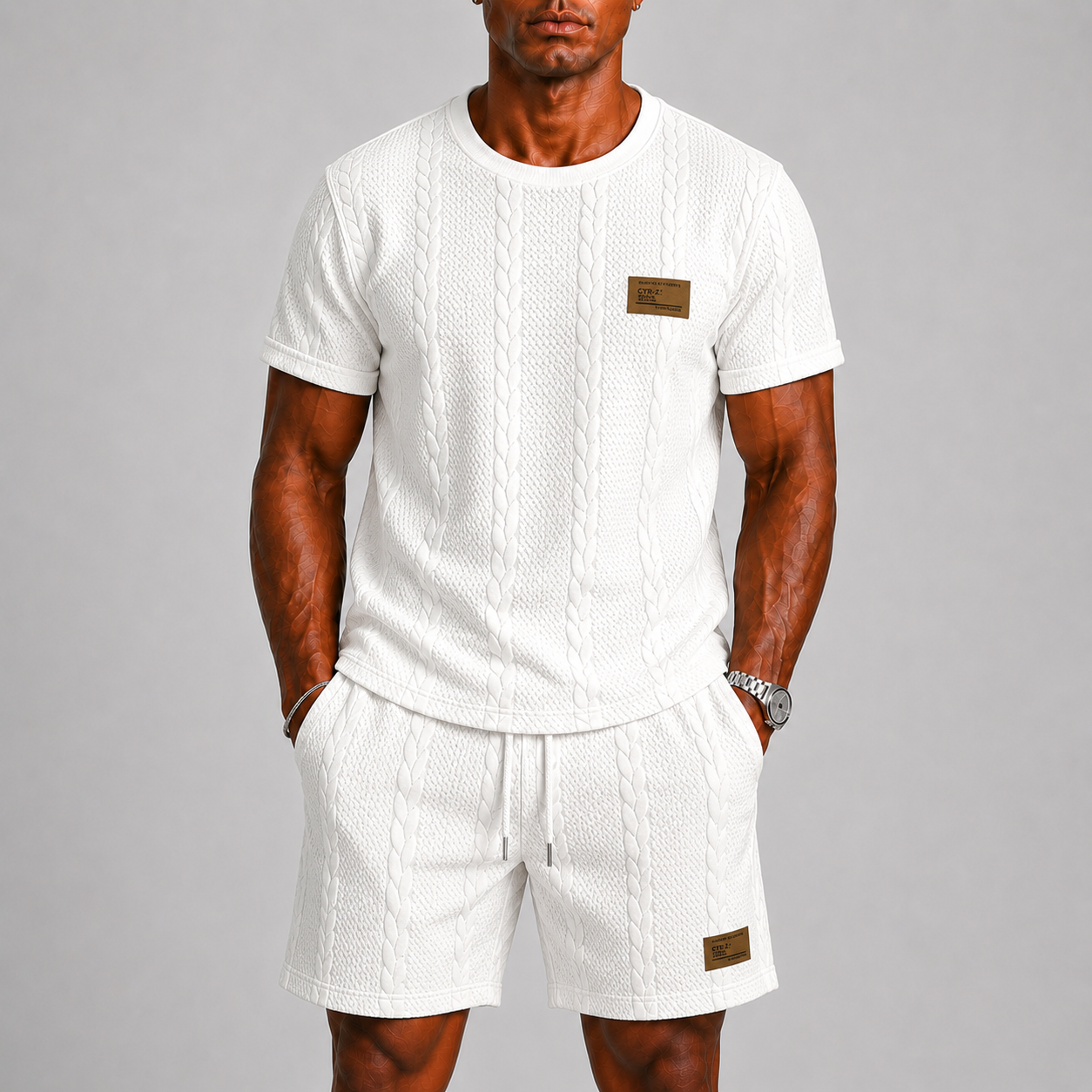 Max – Męski Letni Zestaw z T-Shirtem i Krótkimi Spodniami Casual