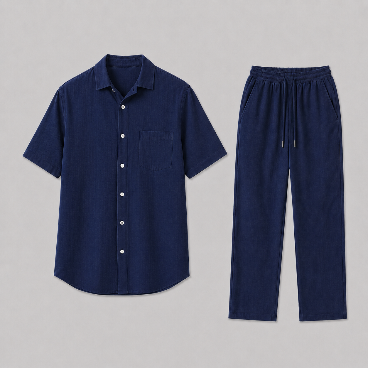 Bernard – Męski Letni Zestaw z Koszulą i Szerokimi Spodniami Casual