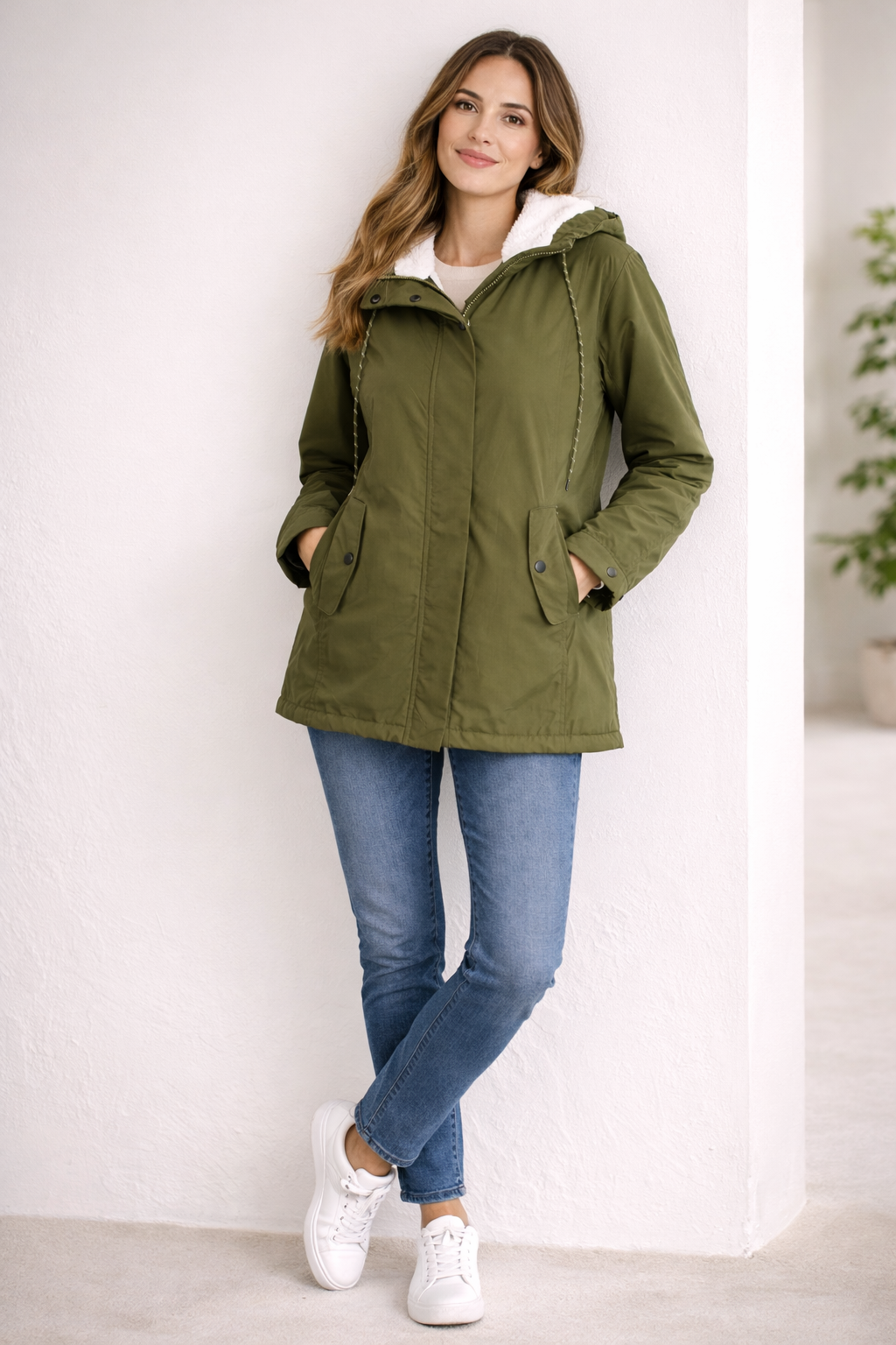 Romina - Men's Long Winter Hooded Jacket with Lining