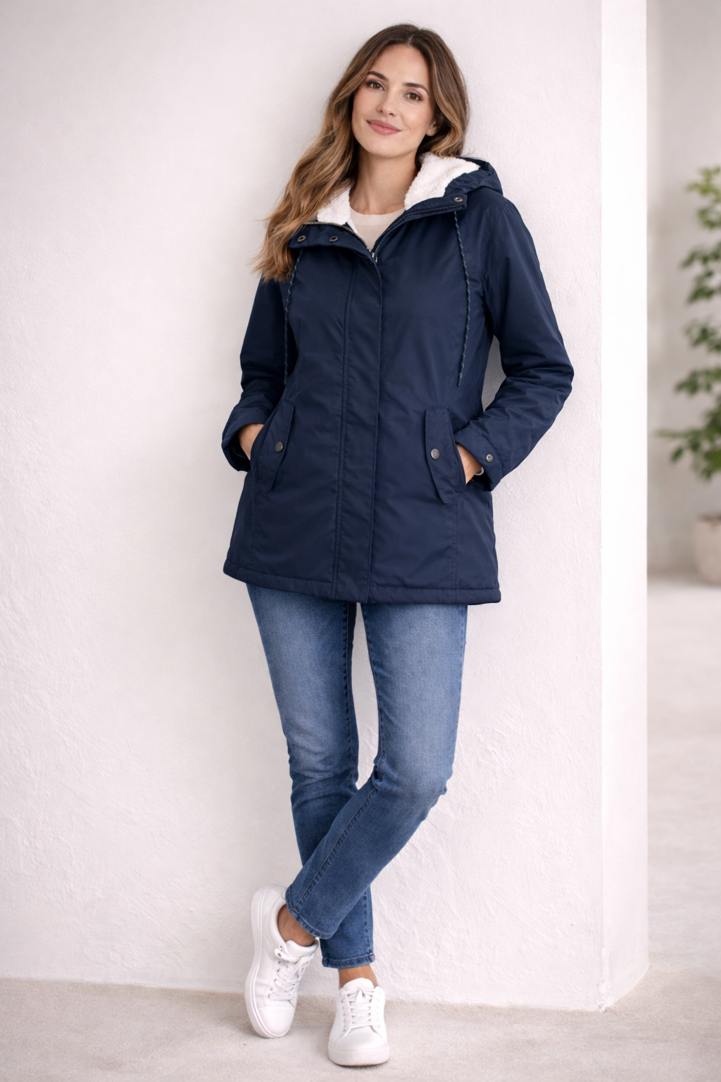 Romina - Men's Long Winter Hooded Jacket with Lining