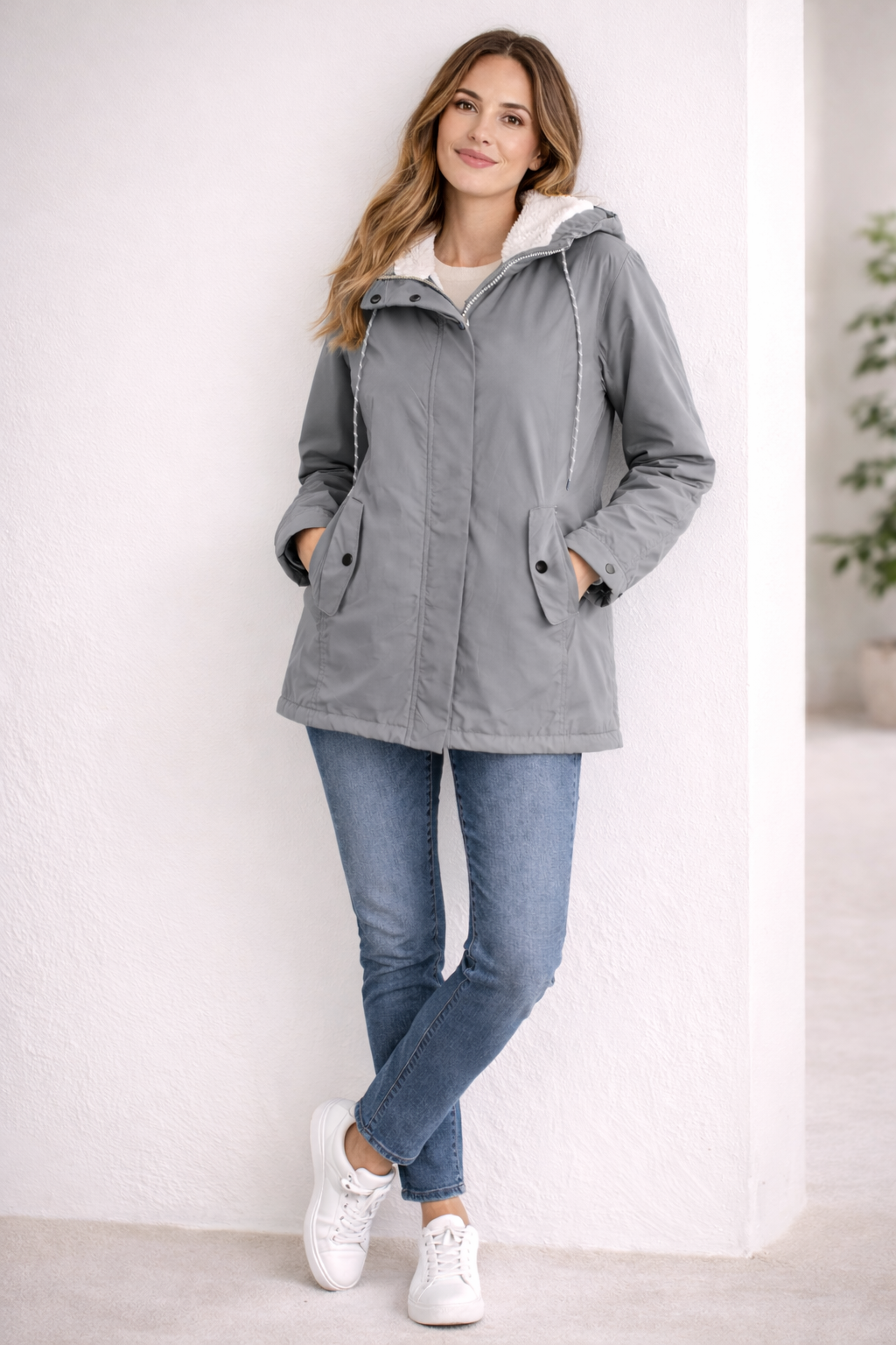 Romina - Men's Long Winter Hooded Jacket with Lining