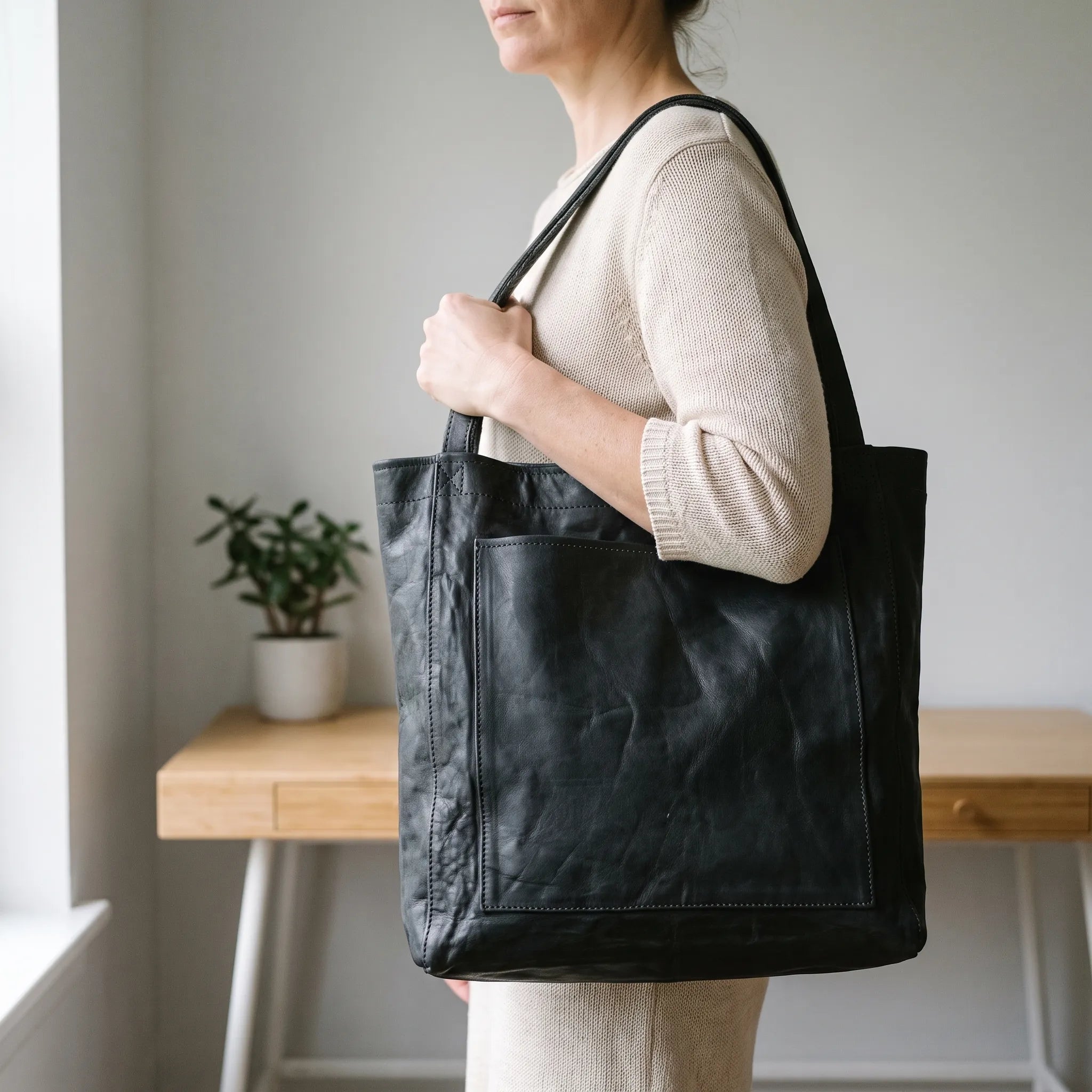 Codzienna Miejska Torba Shopper Damska - Codzienne Dojazdy Do Biura 