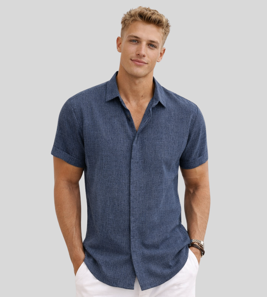 Miro – Men's Summer Shirt with Short Sleeves, Loose Fit, Casual